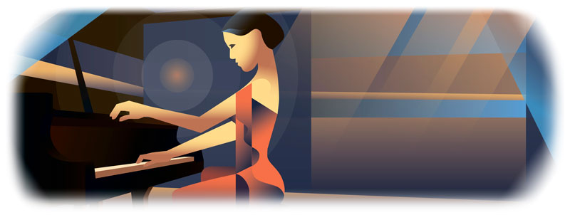 Pianist Performing Concert Hall