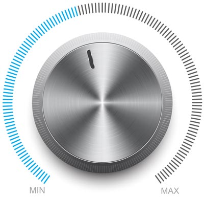 Volume level knob